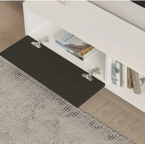 Comoda TV, Funda, alb si antracit, 120 cm