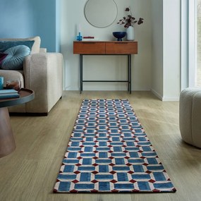 Covor tip traversă albastru 60x230 cm Lennox Geometric – Flair Rugs
