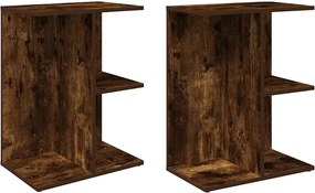 vidaXL Noptiere 2 buc Stejar afumat 46,5x29x61 cm Lemn prelucrat