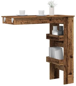 vidaXL Masă bar de perete, lemn vechi, 102x45x103,5 cm, lemn compozit