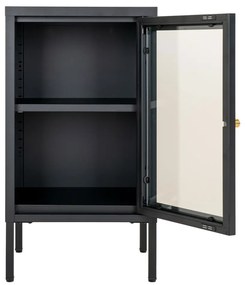 Vitrină Dalby, 1 ușă, oțel, negru 38x35x70 cm