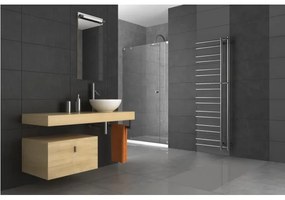 P.M.H. THEIA T2C-L - Radiator de baie tip scară, 352 W, 154 cm, racordare pe stânga, crom lucios