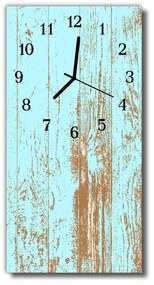 Ceas de perete din sticla vertical Albastru de lemn