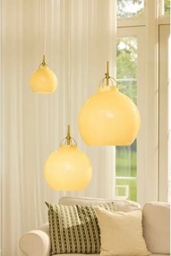 Halo Design 748006 - Lustră TOSCANA suspendată pe cablu, 1 x E27, 40 W, 230 V, Ø 27 cm, bej/alamă