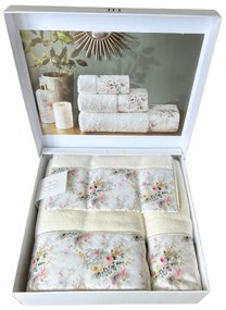 Set cadou de prosoape și prosop de corp FINOLA, 3 buc Alb / White Set (prosop mic 30x50cm, prosop 50x100cm, prosop de corp 75x150cm)