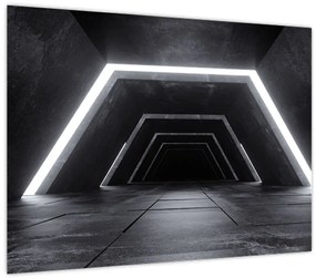 Tablou pe sticlă - Tunel futurist (70x50 cm)