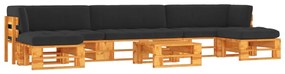3066956 vidaXL Set mobilier paleți, 6 piese, maro miere, lemn de pin tratat