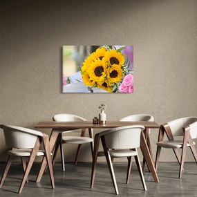 Tablou cu buchetul miresii de floarea soarelui (90x60 cm)