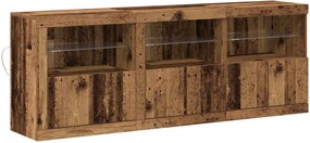 vidaXL Bufet LED Lemn Vechi 181 x 37 x 67 cm Lemn compozit