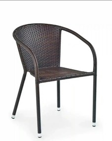 Scaun de ratan MIDAS, maro inchis, ratan sintetic/otel, 57x57x78 cm