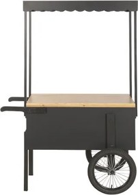 Stand decorativ din metal si lemn cu copertina, „Market Style”