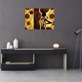 Tablou pe sticlă cu pictură artistică străveche (70x50 cm)