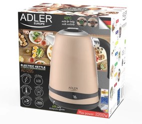 Ceainic electric cu mentenanta termica Adler, 1,7 L, 2200W, Setare 40-100°C, Auriu