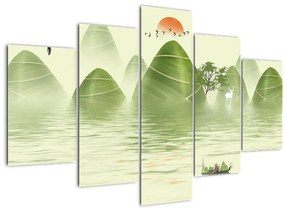 Tablou - Valea munțilot verzi (150x105 cm)