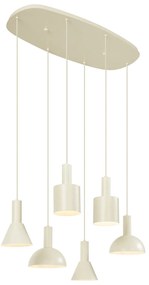 Lampa suspendată scandinavă crem cu 6 lumini - Biles