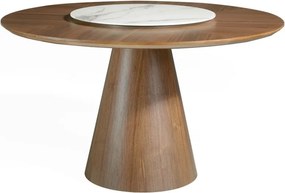 Masa dining cu blat central rotativ Veneer, 135cm AC-BRT1702-2