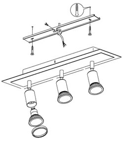 Eglo 94965 - LED Lampa spot SARRIA 3xGU10-LED/5W/230V
