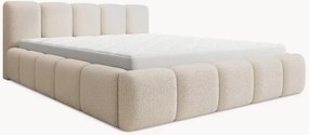Pat tapițat Tesia 160x200 cu ladă de depozitare - bouclé bej Quelle 03