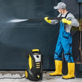 Outsunny Aparat de spălat sub presiune cu pompă din aluminiu 135 bar presiune maximă 1800W putere 540 l/h furtun 5m duză reglabilă &amp; mânere | Aosom Romania