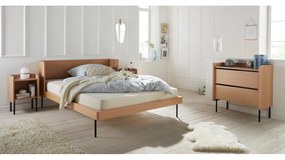 Pat dublu cu aspect de lemn de stejar 160x200 cm Wrap - Bonami Selection
