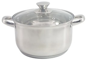 Oala cu capac Rosberg R51210L26, 26 cm, 7,6 l, Inductie, Inox