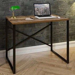 Birou pc pentru birou, model x1,culoare nuc si negru,90 cm