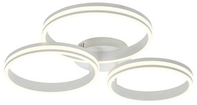 Plafonieră albă cu LED cu 3 trepte de intensitate luminoasă cu 3 lumini - Navara