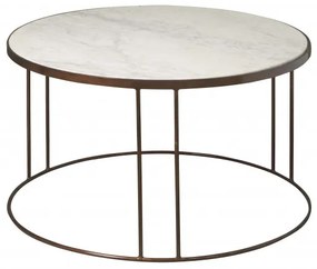 Masuta de cafea rotunda din marmura 81x81x48 cm alba