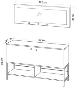 Set mobilier pentru hol Block (Stejar safir). 1072722