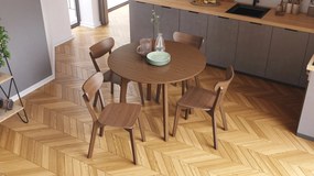 MAZZONI EXPORT ROXY Nucă Naturală - MASĂ ROTUNDĂ DE LEMN PENTRU BUCĂTĂRIE/SUFRAGERIE RETRO