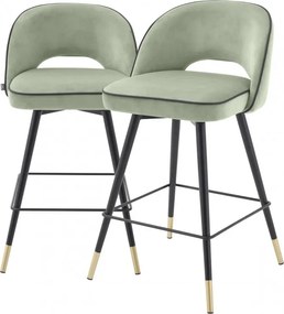 Set de 2 scaune de bar design modern Cliff, H-92,5cm verde 114321 HZ