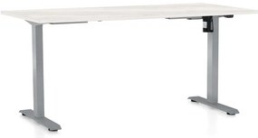 Masă înălțime reglabilă OfficeTech A, 160 x 80 cm, picioare gri, frasin alb