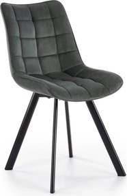 Scaun tapitat modern K332, gri/negru, stofa catifelata/metal, 46X61X84