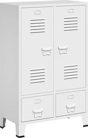 vidaXL Dulap de haine industrial, alb, 67x35x107 cm, oțel