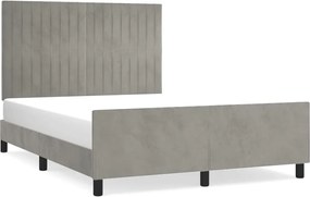 vidaXL Cadru de pat fără saltea, gri deschis, 140x190 cm, catifea