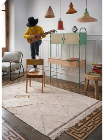 Covor crem lavabil/țesut manual din bumbac 140x200 cm Bereber – Lorena Canals