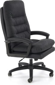 Scaun birou HARBOR, negru, piele ecologica, 65x72x112-118 cm