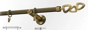Galerie simpla picior universal striat LILLET 19 mm - aur antic (Alege marime: 240 cm)