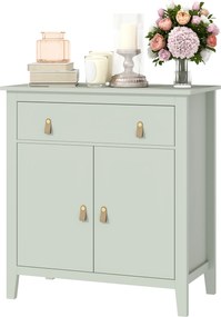 HOMCOM Bufet pentru living, corp de depozitare cu sertar, uși duble, poliță reglabilă, 80 x 40 x 90 cm, verde deschis | Aosom Romania