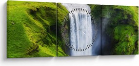 Tablou - Cascada Skogafoss (cu ceas) (90x30 cm)