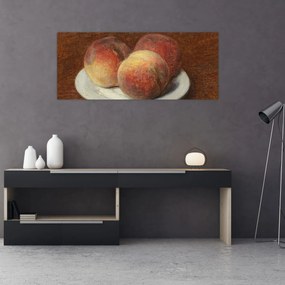 Tablou - Henri Fantin-Latour, Three Peaches on a Plate, reproducere (120x50 cm)