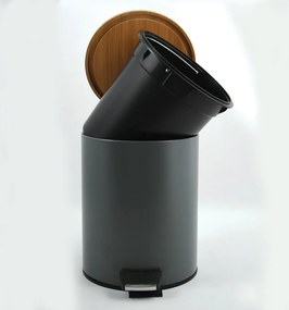 Coș de gunoi gri închis cu pedală din oțel 3 l Adonis – Spirella