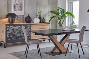 Comodă stejar masiv Edge Multiple Dimensiuni - 225 x 50 x 94 cm, Tabac