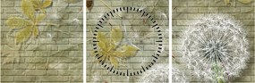 Tablou - Păpădii suflate de vânt (cu ceas) (90x30 cm)