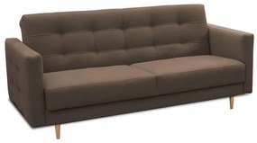 Canapea cu 3-locuri tapiţat, material ciocolatiu, AMEDIA