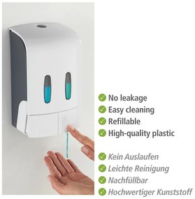 Dozator de săpun lichid alb de montat pe perete din plastic 0.96 l Tartas – Wenko