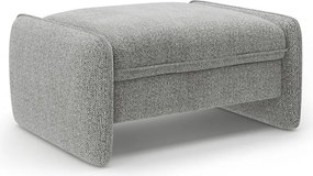 Taburet gri deschis cu tapițerie din chenille Georgia – Micadoni