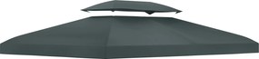 Outsunny Copertina pentru cort 4x3 m cu 2 niveluri, copertina pentru cort din poliester anti-UV cu chingi din Velcro