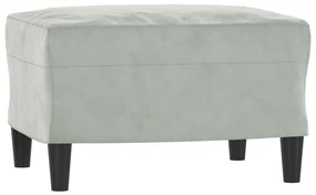 349293 vidaXL Taburet, gri deschis, 60x50x41 cm, catifea