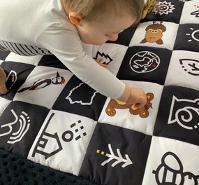 Covor de joaca termoizolant pentru bebe, activitati senzorial ,   Contrast 120x140cm by Kids Cudaki